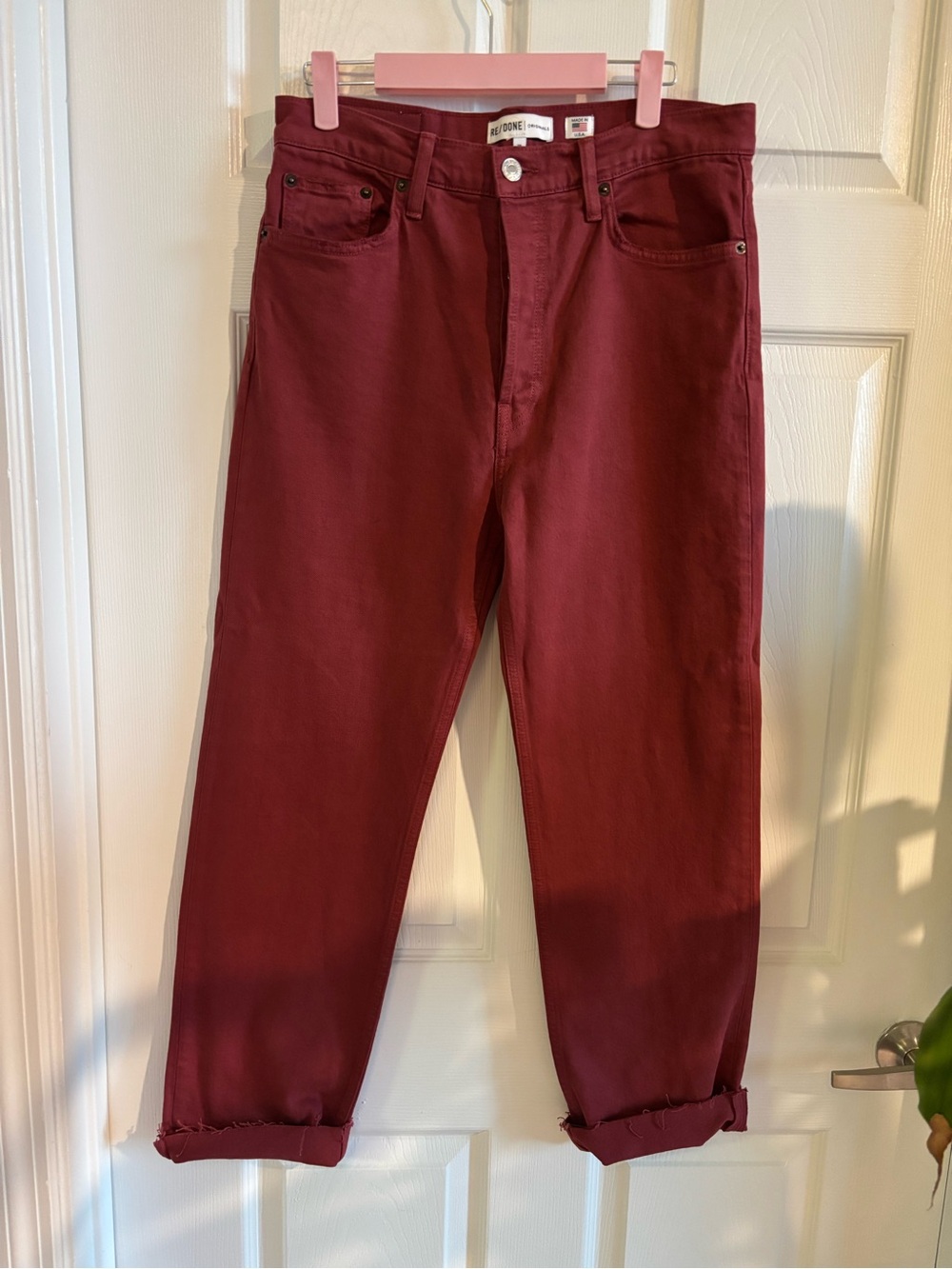 RE/ DONE Oxblood straight leg jeans Size 29